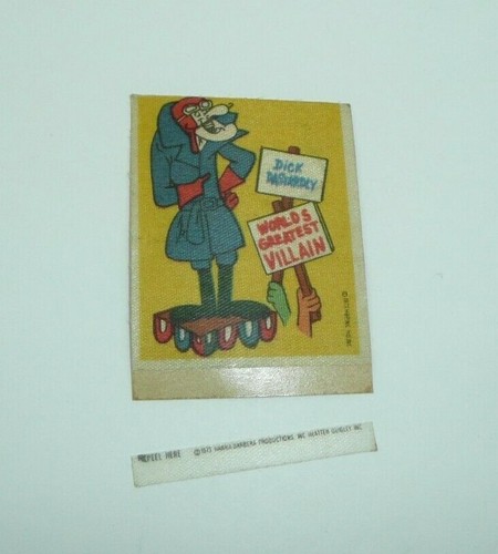 #1 Vintage Hanna Barbera Fabric Sticker Dick Dastardly Wacky Races 1970's USED - Picture 1 of 3