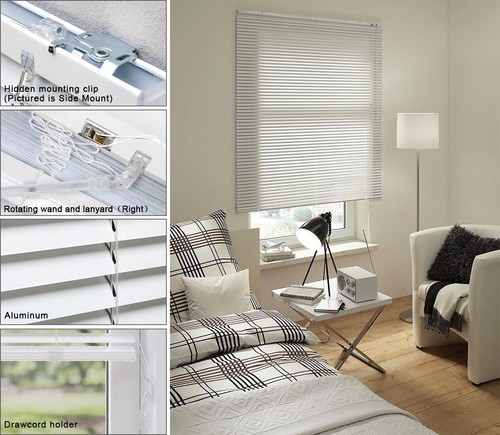 Custom Fit 31" W x 64" H White Aluminum Blinds - Light Filtering & Waterproof - Picture 6 of 9