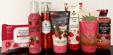 Bath & Body Works Lot of 7 STRAWBERRY POUND CAKE Scrubs-Wipes-Mousse-Mist-Shower