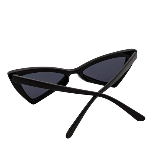 BOWTIE - Triangle Pointed 90s Fashion Small Cat Eye Sunglasses Black Smoke Lens - Picture 4 of 8