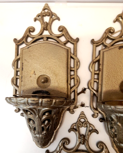 6 RARE 1920's ART DECO SLIP SHADE Matching Lightolier After Sunset Sconces - Picture 16 of 23