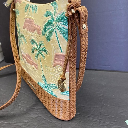 Bandolera Brahmin KATIE Marrón Miel Copa Cabana Coches Palmeras NUEVO - Imagen 3 de 8