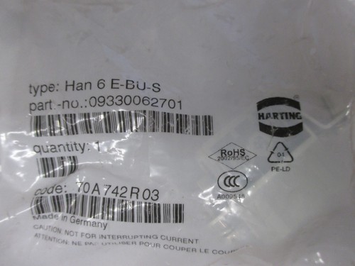 HARTING 0933 006 2701 / 09330062701 (NEW IN Package) - Afbeelding 2 van 3