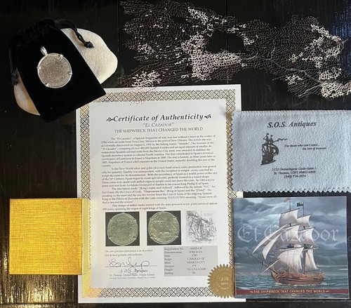 El Cazador Shipwreck Treasure coin Pirate Piece of Eight Pendant Authentic 8R - Picture 7 of 12