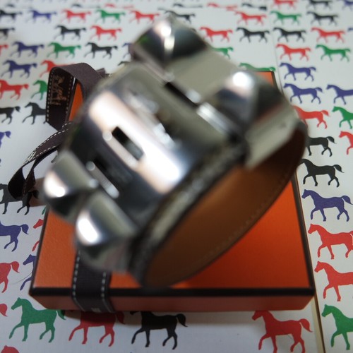HERMÈS COLLIER DE CHIEN CDC ARMBAND BRACELET OMBRE LIZARD PALLADIUM HARDWARE - Bild 5 von 6