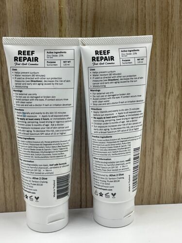 2x Reef Safe Sunscreen SPF 50 All Natural, Water Resistant, 4 Fl oz. Exp 11/2025 - Picture 2 of 3