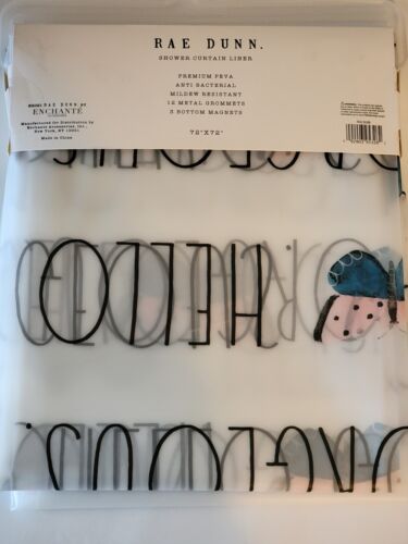 Rae Dunn Shower Curtain Liner HELLO GORGEOUS Butterflies - Picture 7 of 8