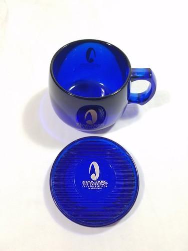 Neu 2005 Star Trek The Experience Kobaltblau Kaffee Plexiglas Becher mit Deckel - Bild 1 von 16