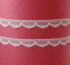 White Lace Trim Narrow 15 - 31 Yards x 3/8" Scalloped T87V CLOSEOUT LAST