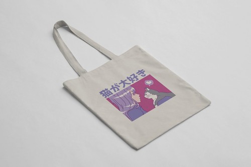Tasche A Girl and Her Cat Anime Motiv - Bild 1 von 2