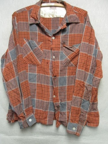 W3389 Ensenada Burned Orange/Gray Plaid Button Up