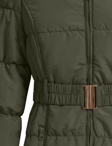 NE PEOPLE Womens Quilted Long Jacket Coat Detachable Hoodie S-3XL [NEWJ1134] - Picture 16 of 17