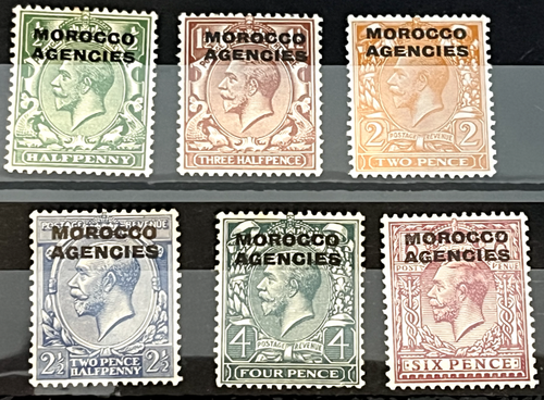 MOROCO AGENCIES O/P GB GV POSTAGE STAMPS SG55-60 VFU