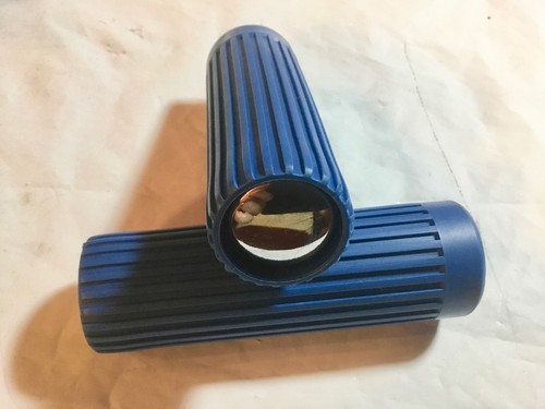 Harley Panhead Sportster XLH XLCH Ranger Pacer Topper Ribbed Grips 1962-'64 Blue - Picture 1 of 3