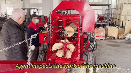 45t Firewood Wood Processor Log Splitter Skid Steer Attachment Forestry Machine - Video 1 of 1