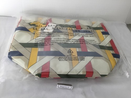 NWT Tory Burch Market Nylon Gracie Tote French Cream Basketweave - Picture 15 of 19