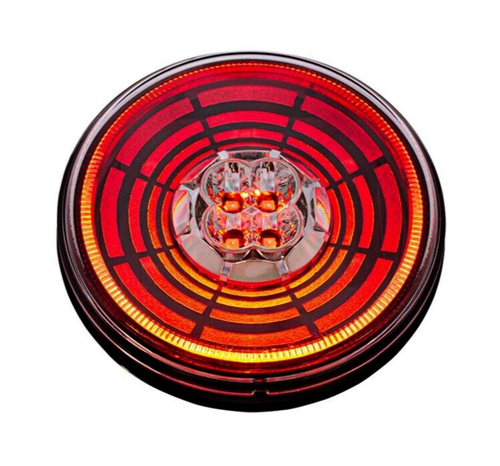 4" Round LED "Abyss" Stop, Turn & Tail Light w/ Red LED/Clear Lens - Picture 2 of 5