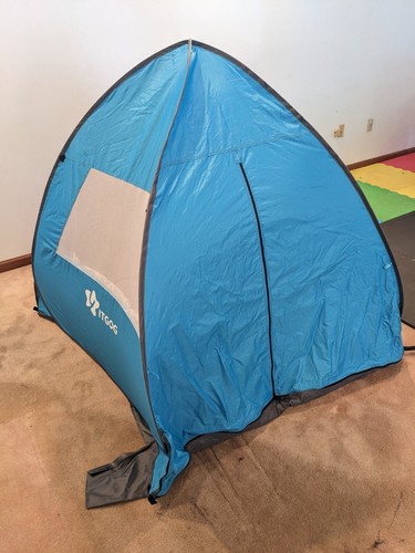 Automatic Pop-up Beach Tent 2-4 Persons UPF50+ Beach Sun Shade W/ Carrying Bag - Picture 3 of 10