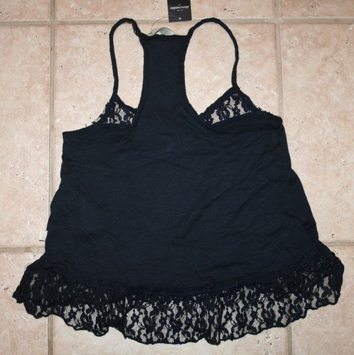 Nuevo con etiquetas Abercrombie Niñas Pequeña Azul Marino Brillo Encaje Dobladillo Top Sin Mangas - Imagen 5 de 6