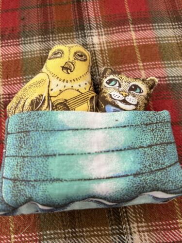 Owl & Pussycat  Nursery Rhyme Toy 1987 Doll Anne Wilkinson England Vintage NEW - Picture 1 of 6