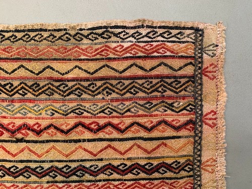 Vintage Turkish Mini Kilim 72x45 cm Wool Small Kelim Runner, shabby Chic - Picture 6 of 9
