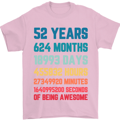 52nd Birthday 52 Year Old Mens T-Shirt 100% Cotton - Picture 54 of 93