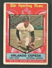 1959 Topps #553 Orlando Cepeda Sporting News All Star First Base Baseball Card