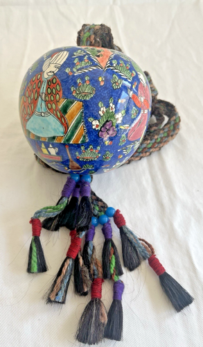 Handmade Turkish Ceramic Sphere Evil Eye Wall Decor Amulet 5" Diam, 25+" long - Picture 12 of 16