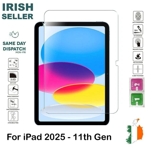 For iPad 2025 11th Gen A16 Tempered Glass Screen Protector Saver A3355  A3356