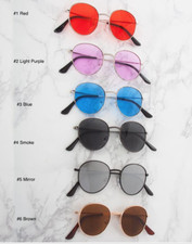 Oval Metal Frame Sunglasses Color Lenses Classic Retro Vintage Janis Joplin