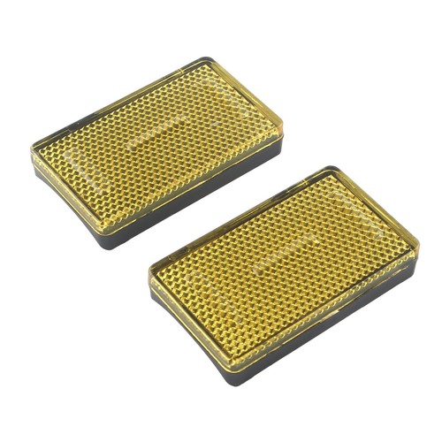 1 Pair Universal Motorcycle ATV Reflector Yellow Rectangle Side Kit Marker - Picture 5 of 10