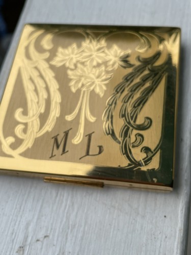 Compact Powder Elgin American 1951 never used gold tone brochure / puff Vintage - Picture 8 of 8