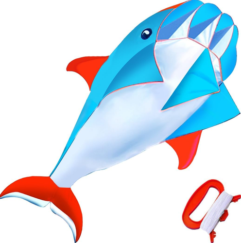 Giant 3D Whale and Dolphin Kite for All Ages - Easy to Fly, Durable Design