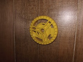 1 Lego 32363pb01 Yellow Technic Disk 5 x 5 w/ Grab RoboRider Talisman Wheel IRL