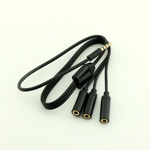 1x 3.5mm TRRS Male Plug to 3x 1/8" 3.5mm Stereo Female Audio Splitter Cable 50cm - Picture 3 of 6