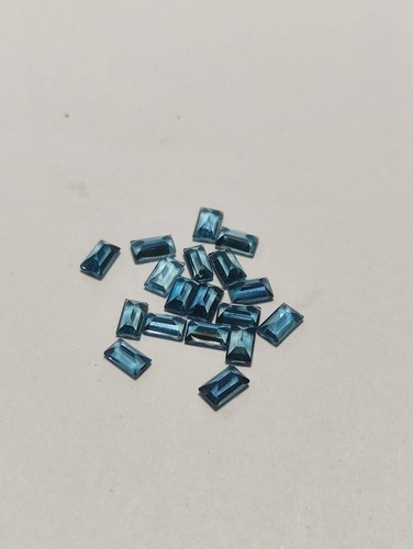 London Blue Topaz 5x3mm Baguette Cut – Watery Clarity, Faceted Gem - Picture 6 of 7