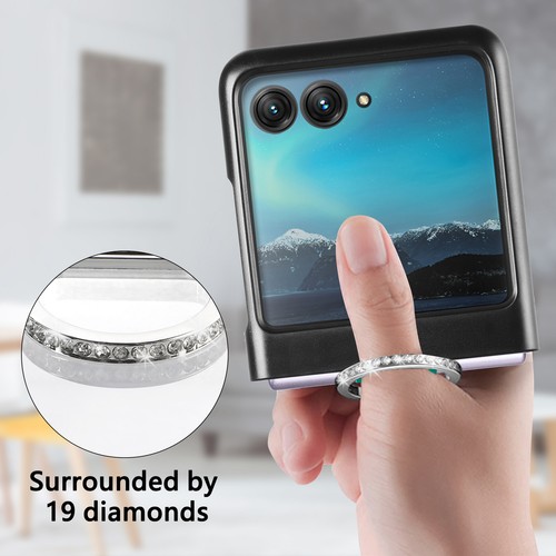 Für Motorola Razr 40 Ultra stoßfeste tragbare Leder Finger Ring Etui Abdeckung - Bild 39 von 63