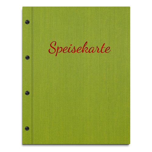 Handgefertigte Speisekarte/Menükarte in grüner Leinenoptik –Inkl. 12 Sichthüllen - Picture 10 of 11