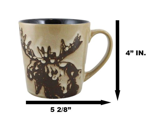 Pack Of 2 Rustic Western Emperor Giant Stag Elk Moose Deer Coffee Mugs Cups - Picture 2 of 8