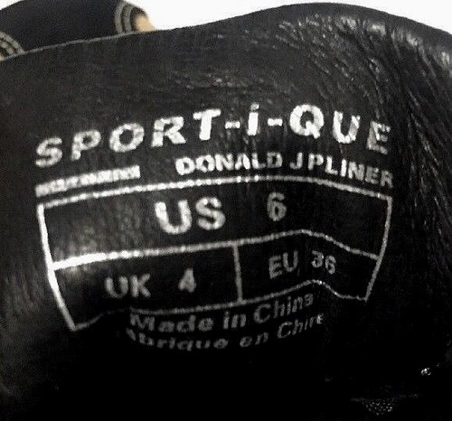 Donald J Pliner Sport-i-Que Sneakers Front Zip Beige Black Leather Womens Size 6 - Picture 8 of 11