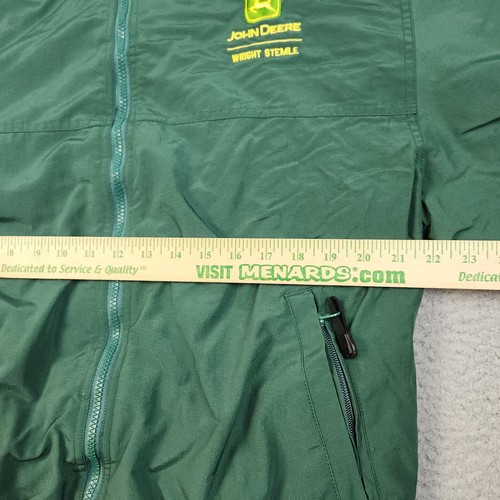 VTG John Deere Bomber Jacket Mens Extra Large Green Yellow Fleece Lined Workwear - Picture 6 of 9