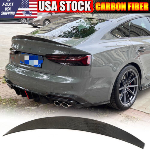 Fits 2018-23 Audi A5 S Line S5 RS5 Sportback REAL CARBON Rear Trunk Spoiler Wing - Picture 1 of 17