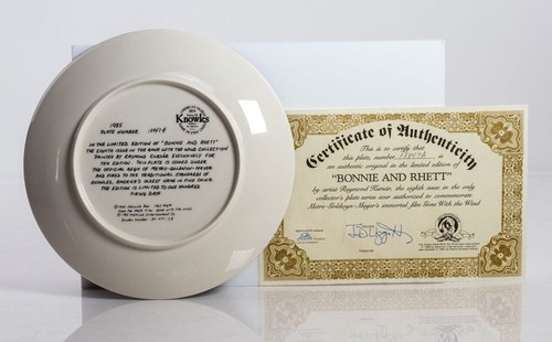 Bonnie and Rhett, Gone With The Wind Collector Plate NIB! 8 1/2 inches. - Picture 3 of 4