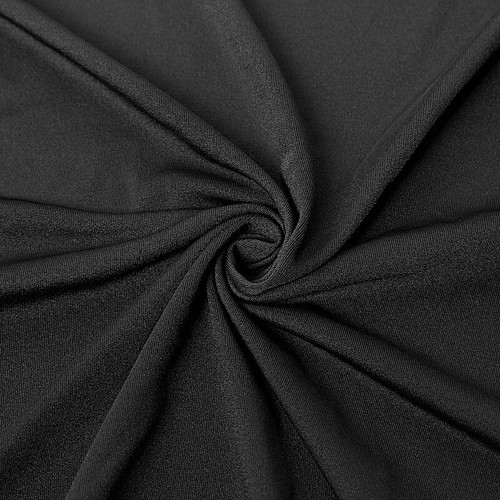 BLACK 8 ft Fitted SPANDEX TABLECLOTH Open Back Table Cover Party Event Supplies - Picture 7 of 8