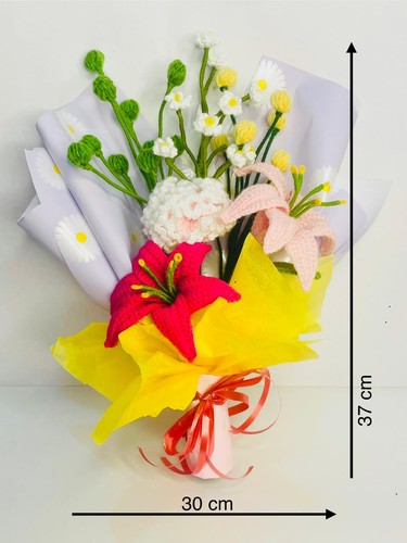 Crochet Handmade Flower Bouquet long lasting for all occasions made with Love - Picture 1 of 4
