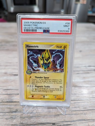 PSA 9 MINT Manectric 38/107 PreRelease PROMO Pokemon Card  - Picture 1 of 3