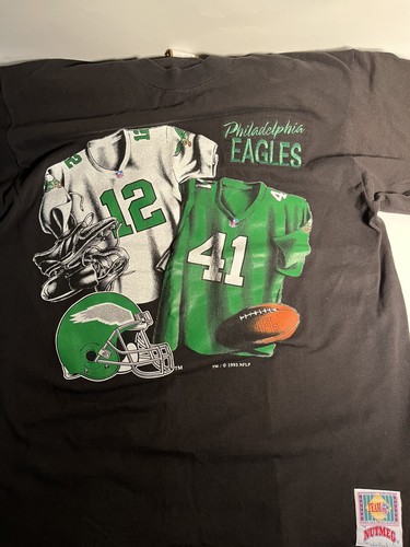 Vntg 93 Nutmeg Philadelphia Eagles NFL Football M Single Stitch T Shift Champion - Picture 1 of 6