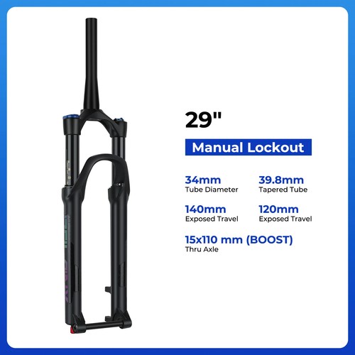 29er MTB Bicycle Thru Axle Air Fork Rebound Adjustment Boost Suspension Forks - Picture 39 of 40