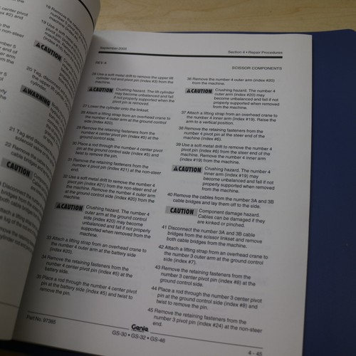 GENIE GS-1930 1932 1946 Lift Service Repair Shop Manual maintenance book guide - Picture 7 of 12