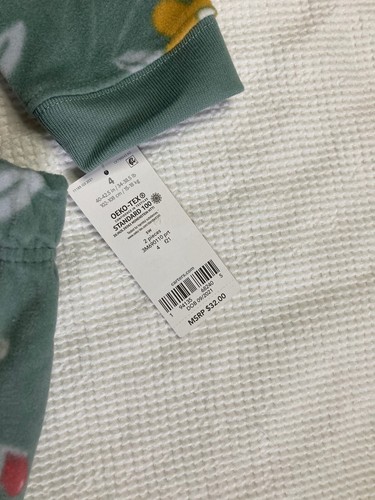 Carters girls floral fleece pajama set NWT Size 4 T - Picture 4 of 5